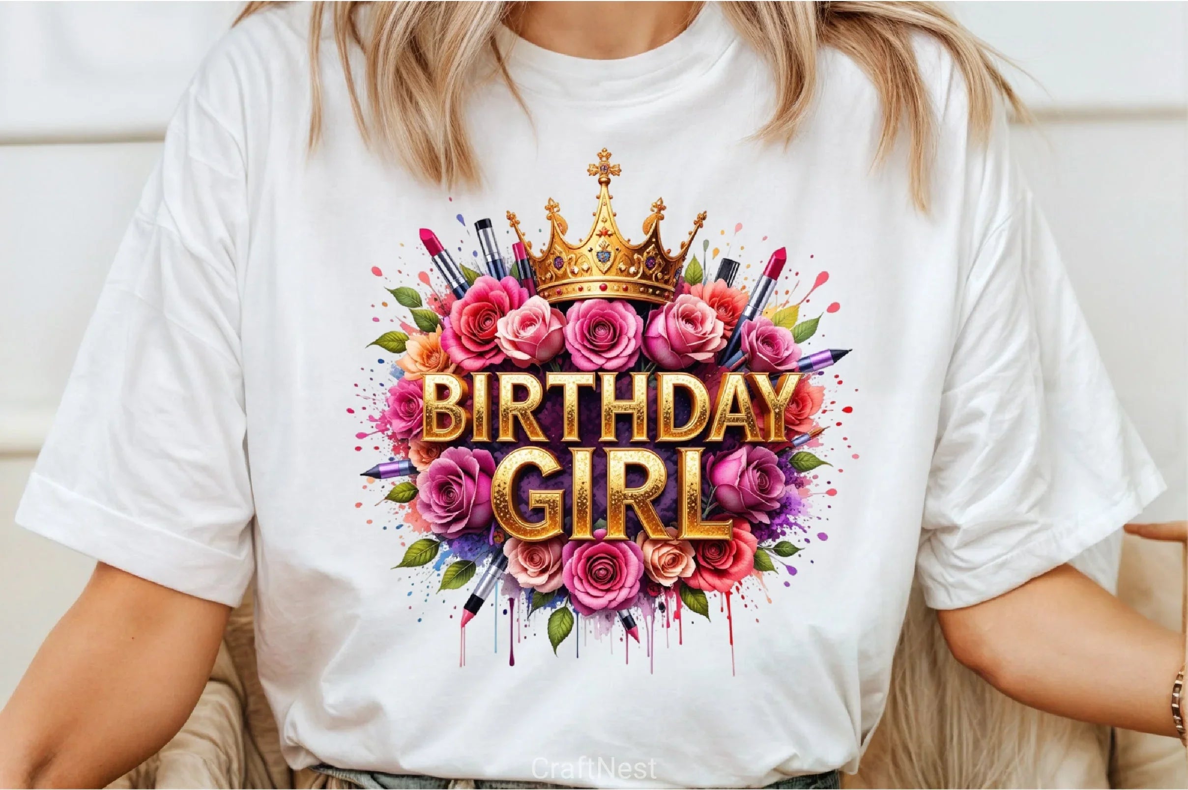 Birthday Girl Floral Clipart Bundle 2 - CraftNest - Digital Crafting and Art