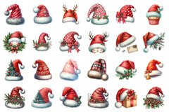 Santa Hat Christmas Decoration Clipart Bundle - CraftNest - Digital Crafting and Art