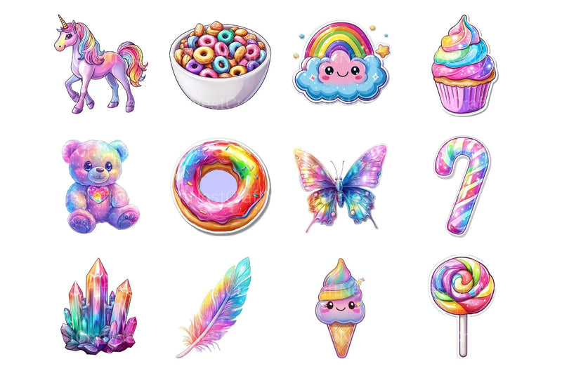 Holographic Stickers Clipart Bundle - CraftNest - Digital Crafting and Art