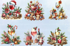 Christmas Wine Glass Clipart Bundle - CraftNest - Digital Crafting and Art