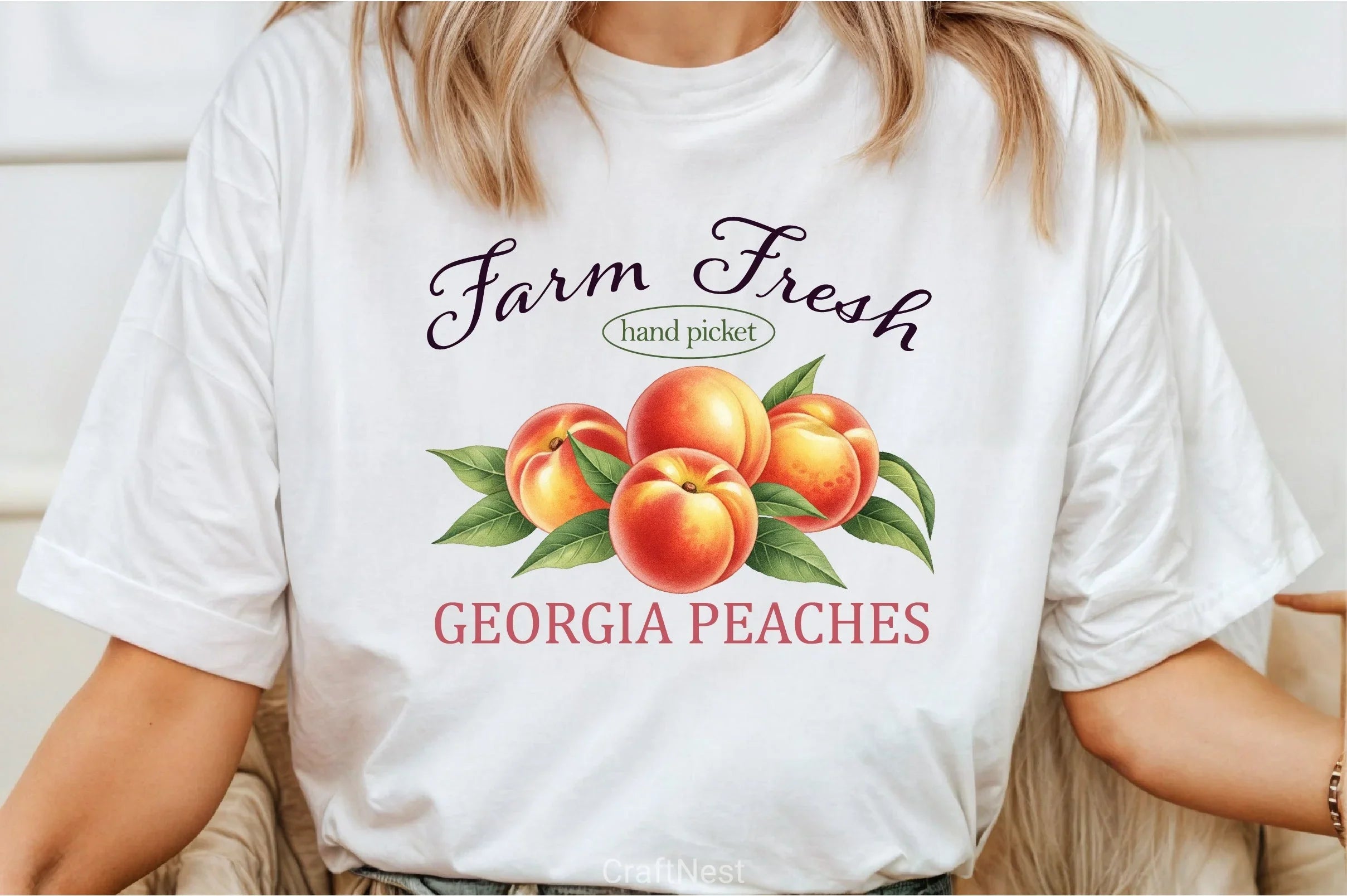 Farm Fresh Georgia Peaches Clipart Bundle - CraftNest - Digital Crafting and Art