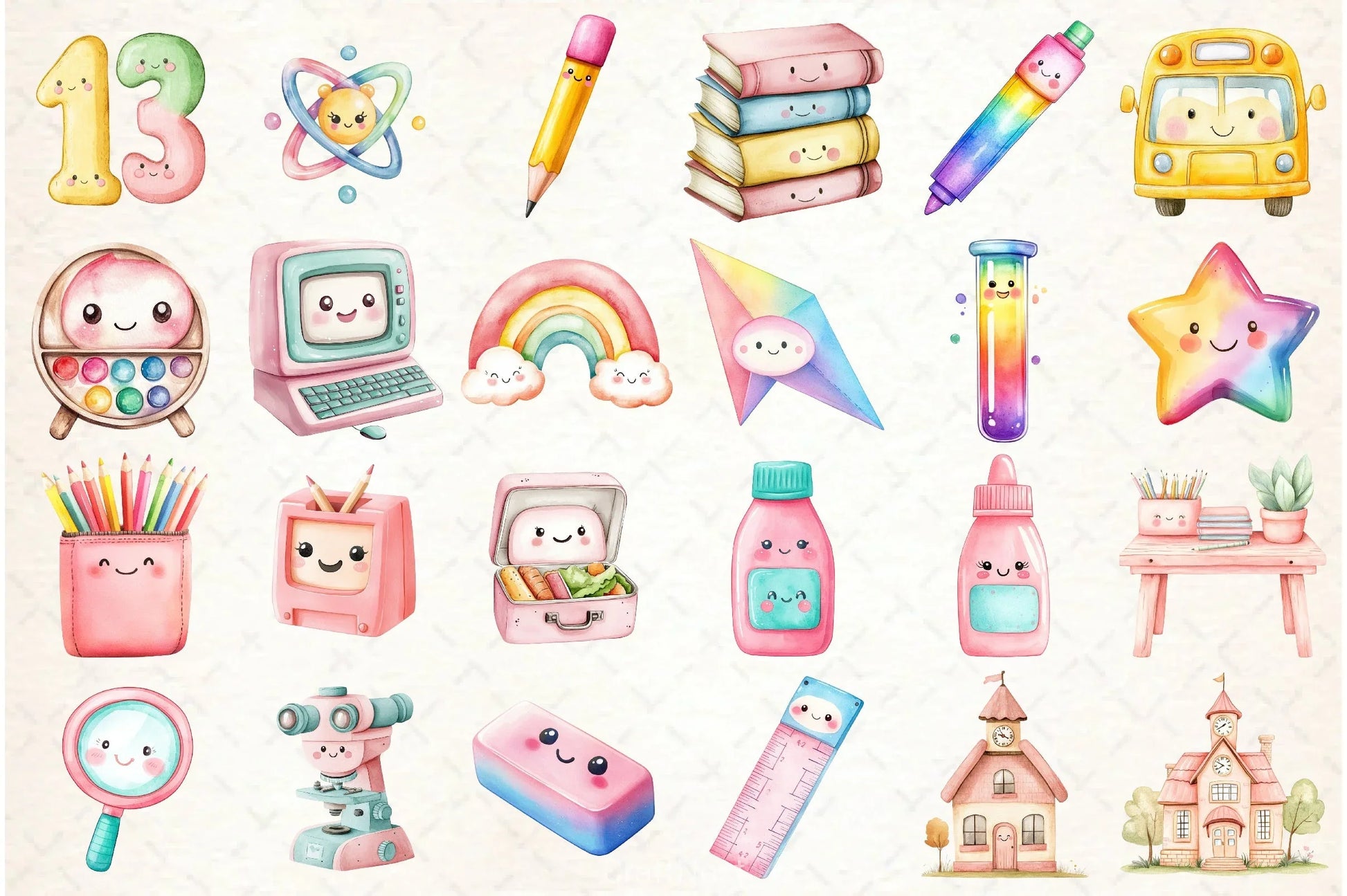 Kawaii School Clipart Bundle 7 - CraftNest - Digital Crafting and Art