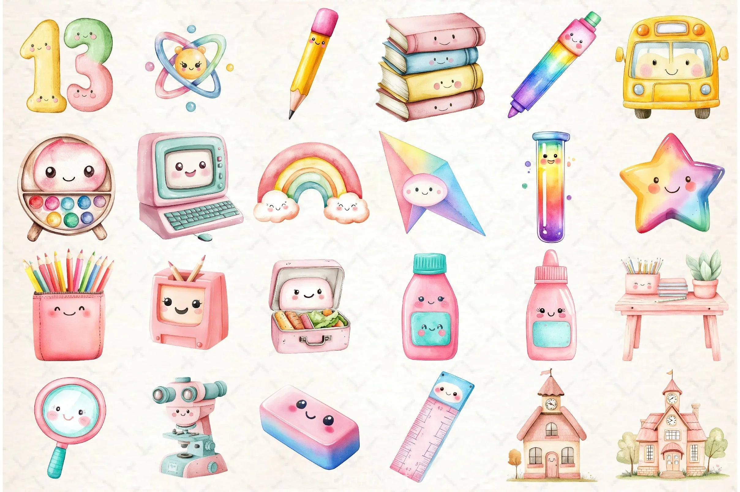Kawaii School Clipart Bundle 7 - CraftNest - Digital Crafting and Art