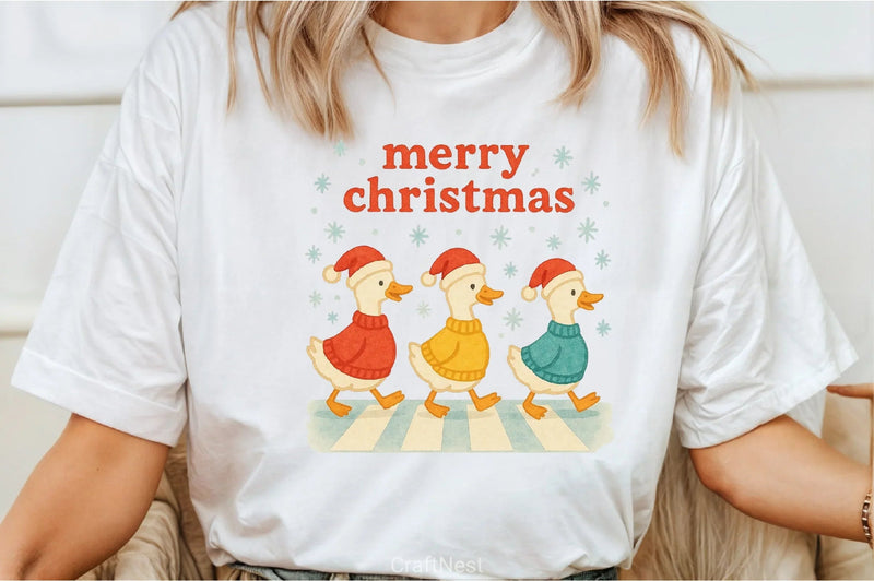 Merry Christmas Goose Clipart Bundle - CraftNest - Digital Crafting and Art