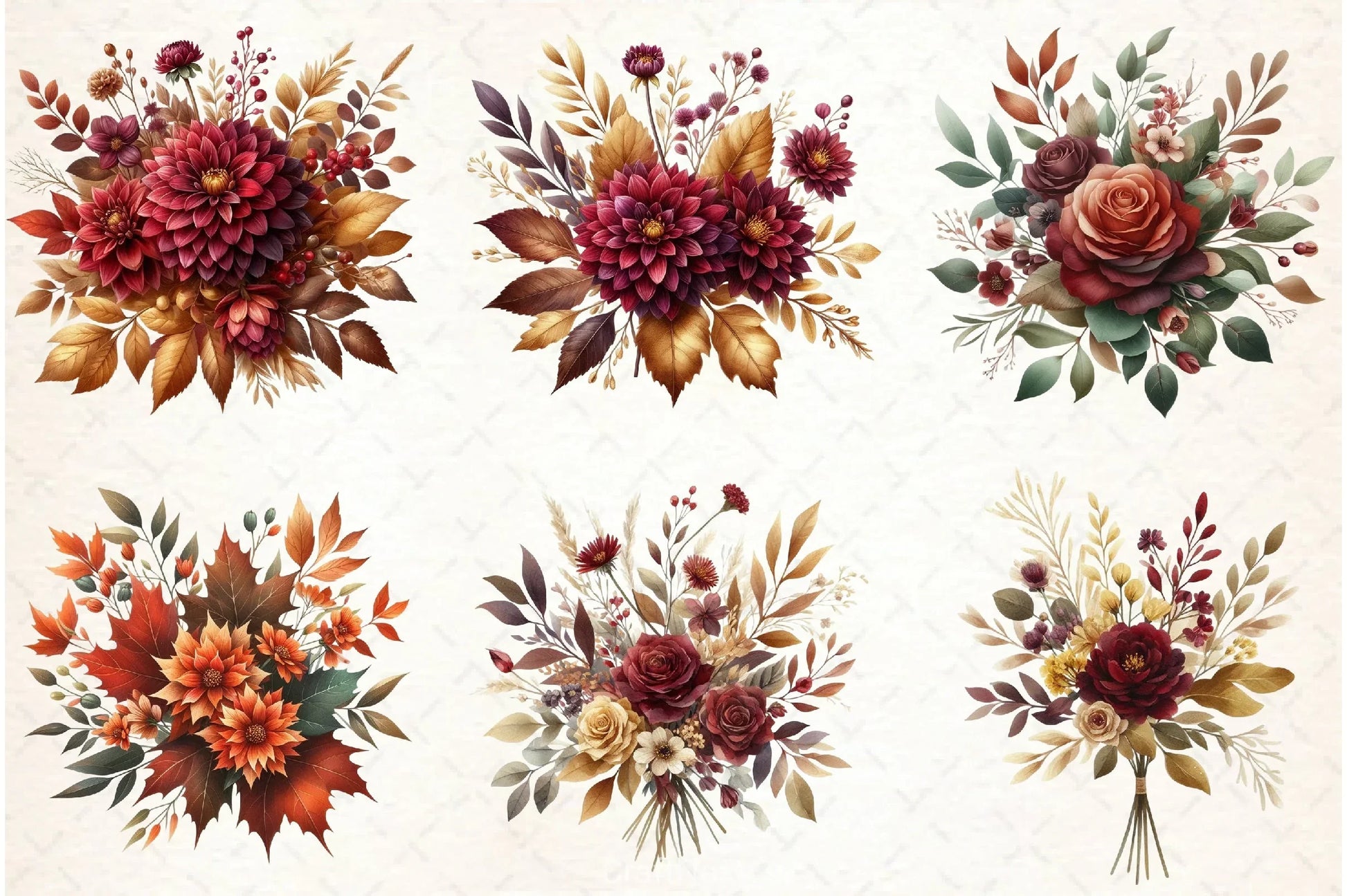 Fall Floral Clipart Bundle - CraftNest - Digital Crafting and Art