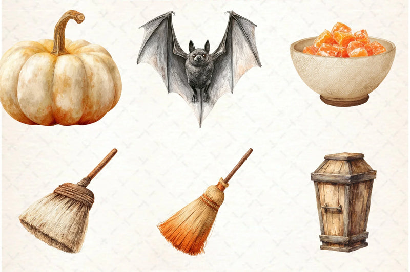 Neutral Halloween Clipart Bundle 7 - CraftNest - Digital Crafting and Art