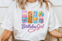 Brushstroke Birthday Girl Clipart Bundle - CraftNest - Digital Crafting and Art
