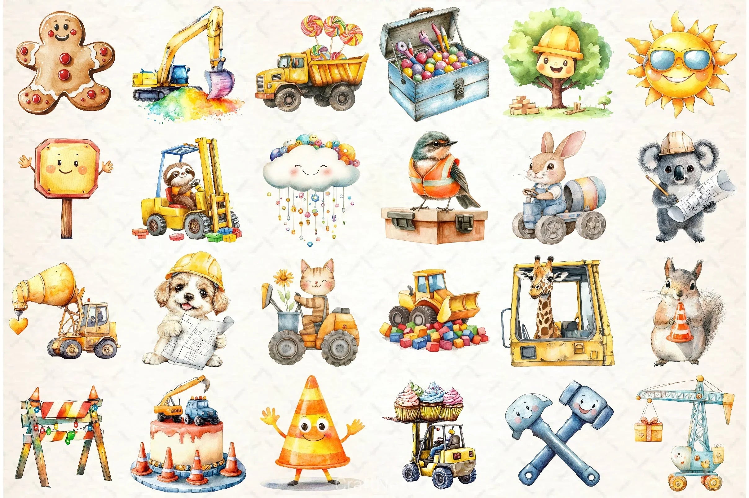 Cute Construction Clipart Bundle 22 - CraftNest - Digital Crafting and Art