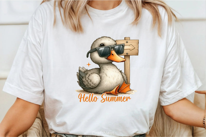Hello Summer Duck Clipart Bundle - CraftNest - Digital Crafting and Art