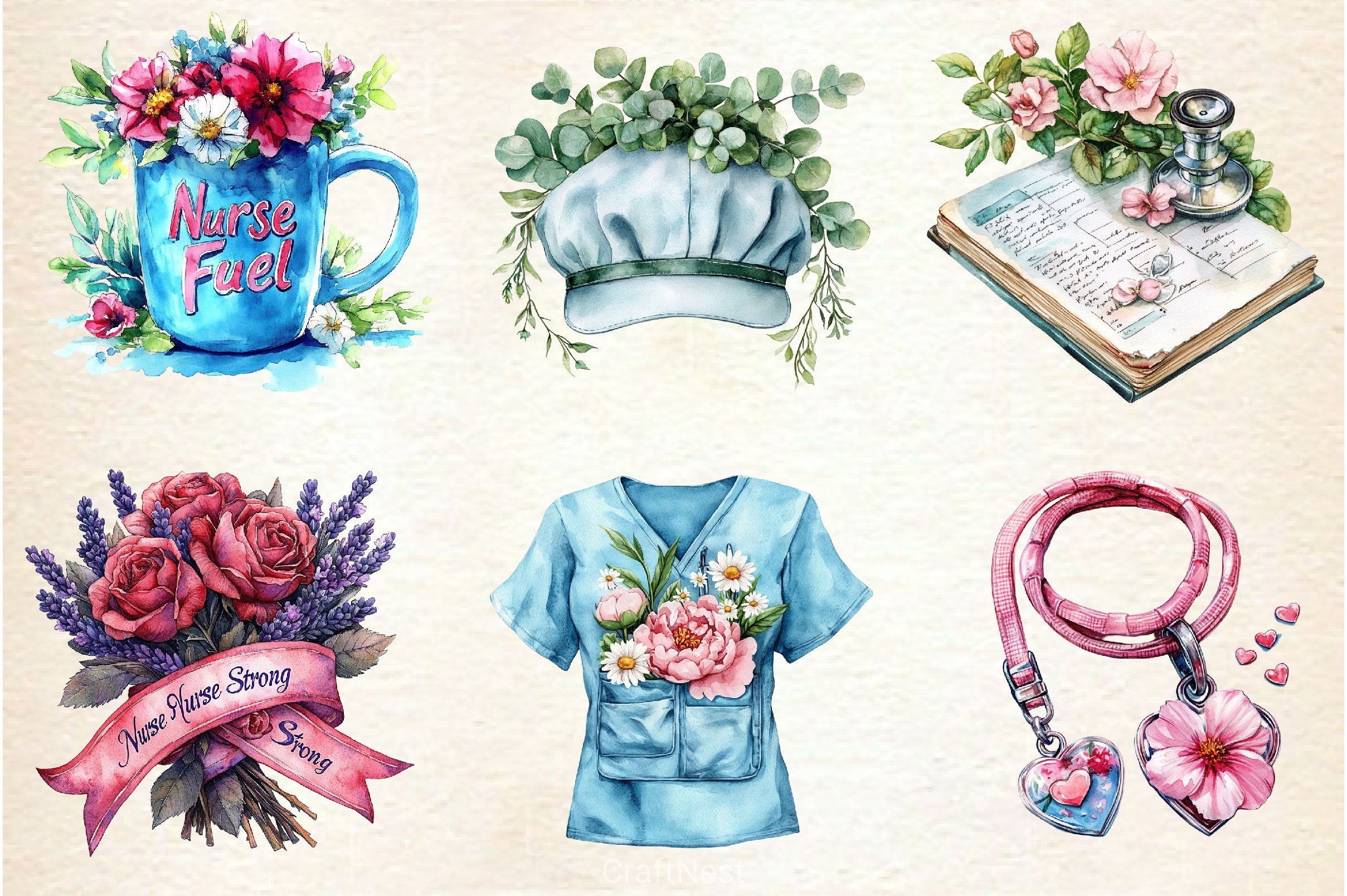 Flower Nurse Life Clipart Bundle