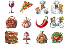 Italian Food Clipart Bundle - CraftNest - Digital Crafting and Art