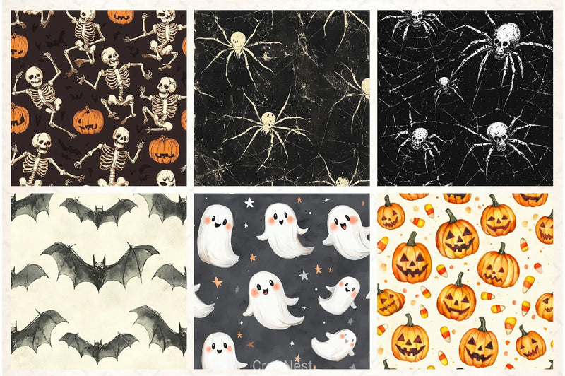 Happy Halloween Digital Paper Pack 5 - CraftNest - Digital Crafting and Art
