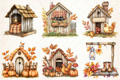 Autumn Chicken Coop Clipart Bundle - CraftNest - Digital Crafting and Art