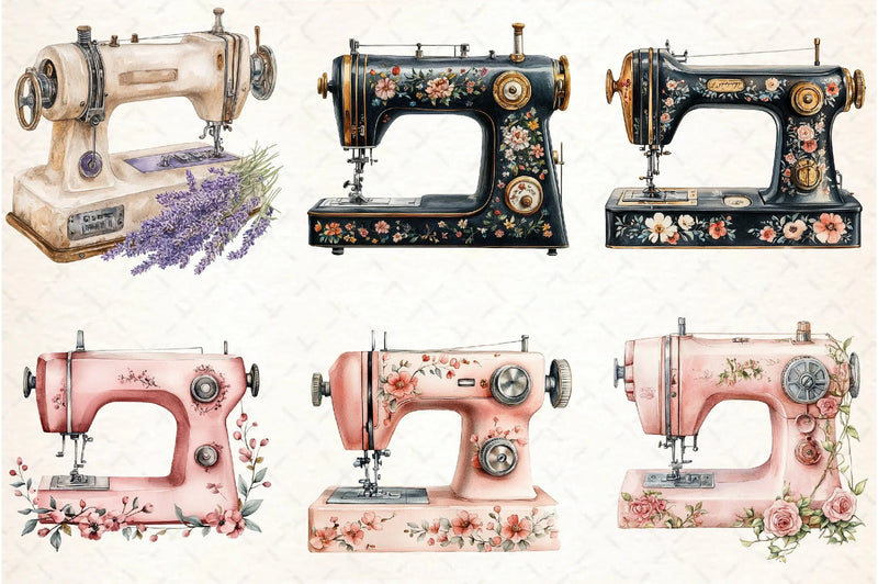 Vintage Sewing Machine Clipart Bundle - CraftNest - Digital Crafting and Art