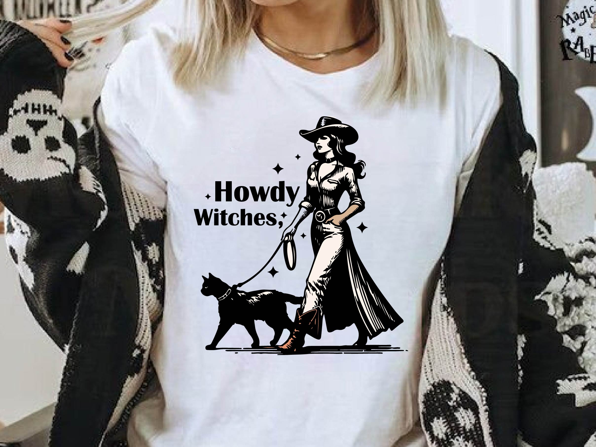 Howdy Witches Vintage Halloween Clipart Bundle