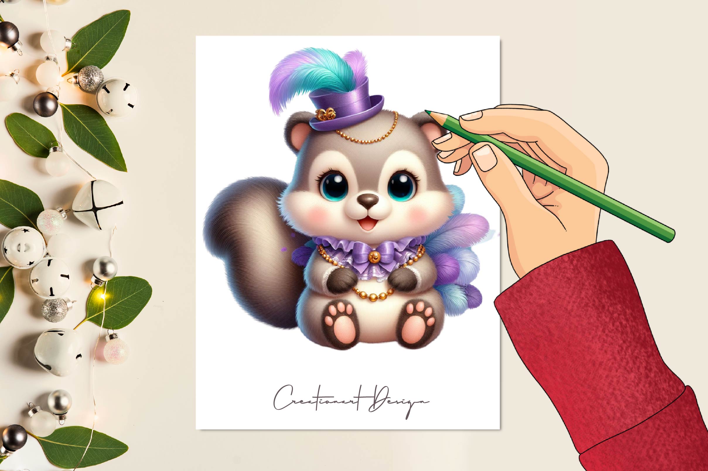 Mardi Gras Animals Clipart Bundle 1