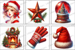 Red Christmas Clipart Bundle - CraftNest - Digital Crafting and Art