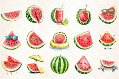 Summer Watermelon Clipart Bundle - CraftNest - Digital Crafting and Art