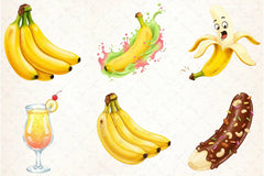 Banana Clipart Bundle 1 - CraftNest - Digital Crafting and Art