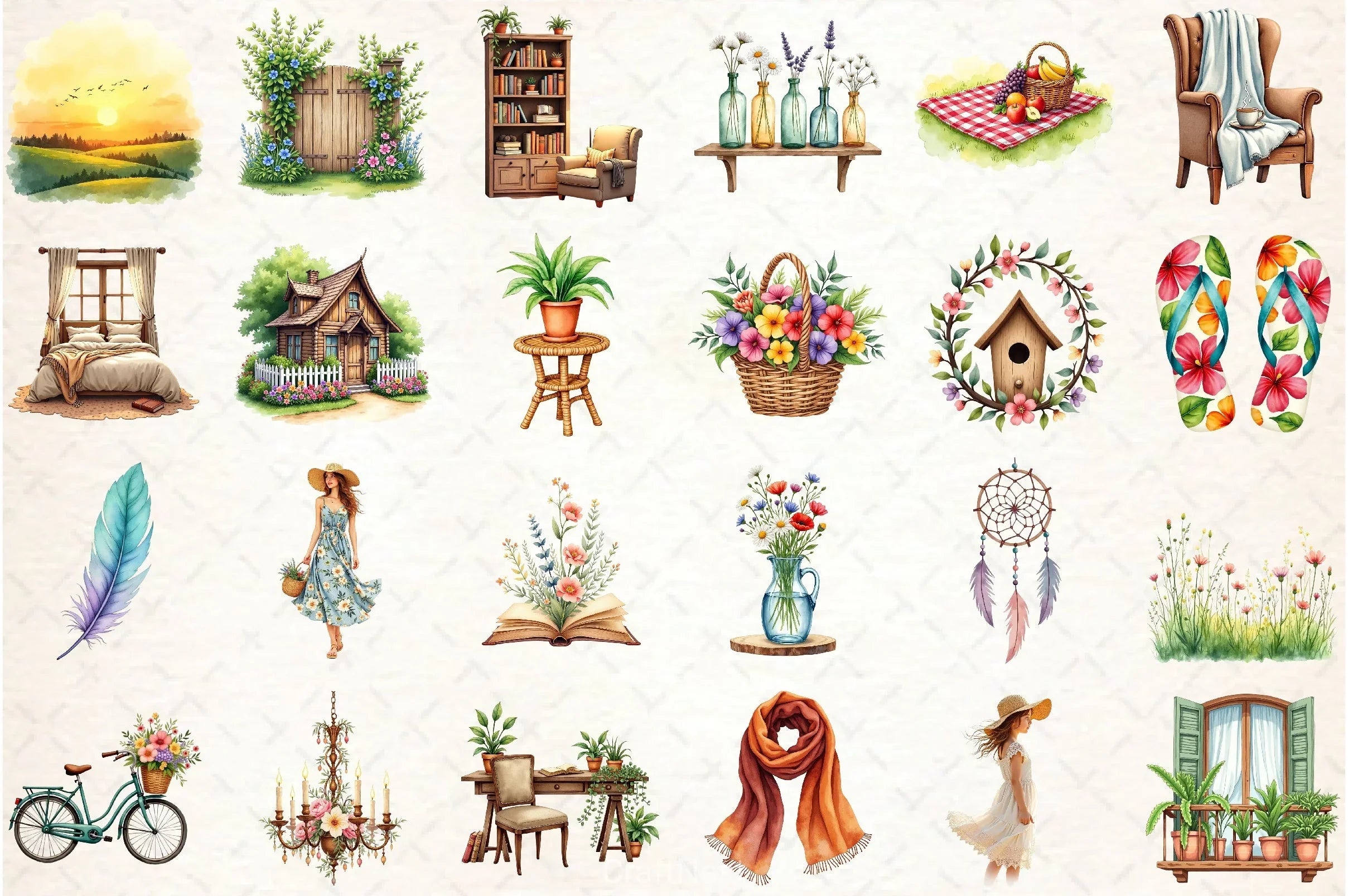 Spring Garden Clipart Bundle - CraftNest - Digital Crafting and Art