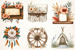 Western Boho Wedding Clipart Bundle 7 - CraftNest - Digital Crafting and Art
