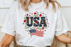 Floral Embroidery USA Retro Clipart Bundle 2 - CraftNest - Digital Crafting and Art