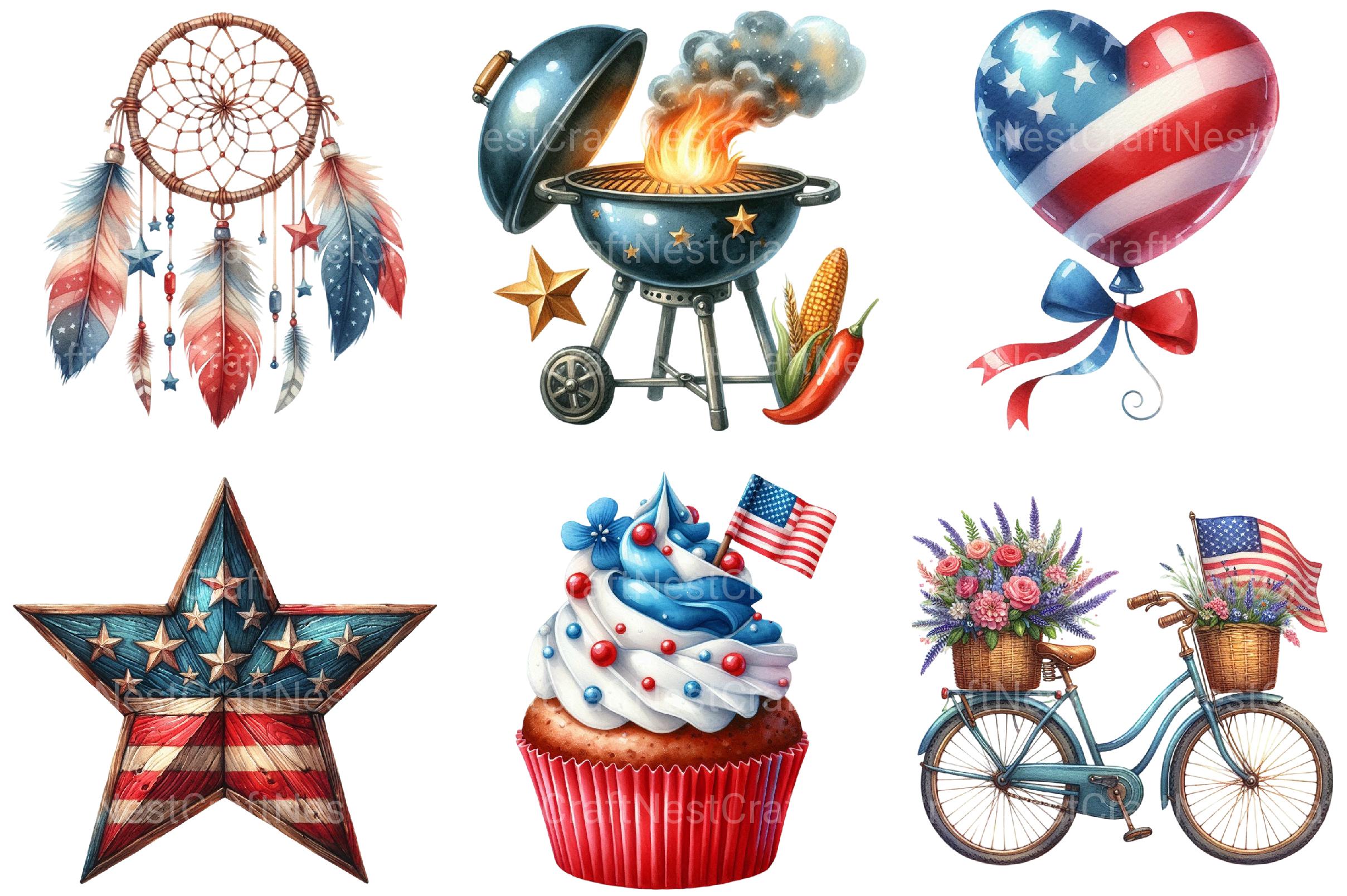 Full 4th of July Clipart Bundle