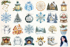 Cozy White Christmas Clipart Bundle - CraftNest - Digital Crafting and Art