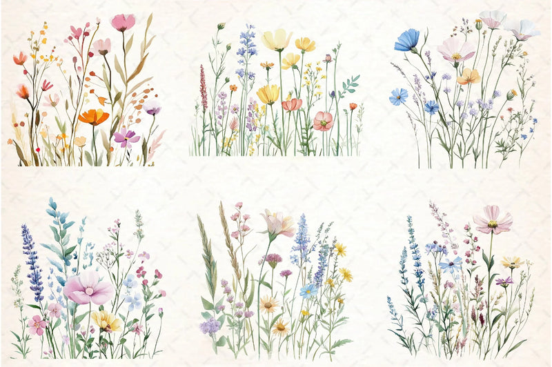Wildflower Meadow Clipart Bundle - CraftNest - Digital Crafting and Art