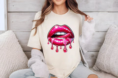 Pink Glossy Dripping Lips Clipart Bundle - CraftNest - Digital Crafting and Art