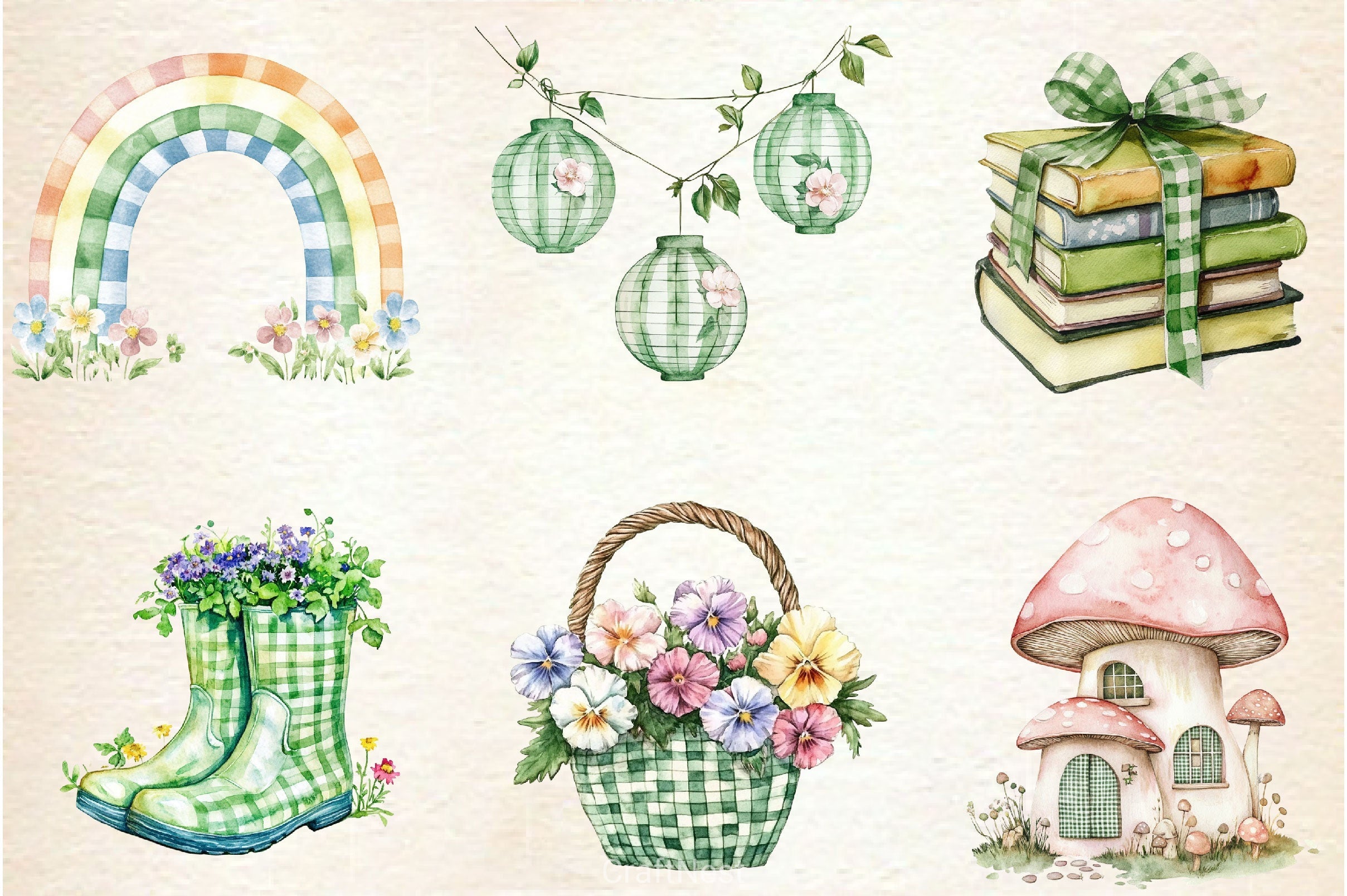 Fun Pastel Spring Clipart Bundle