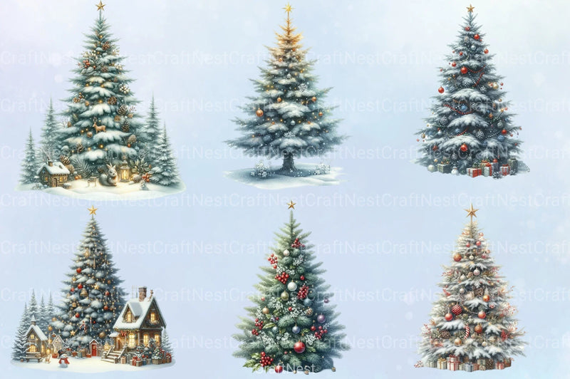 Christmas Tree Clipart Bundle 25 - CraftNest - Digital Crafting and Art