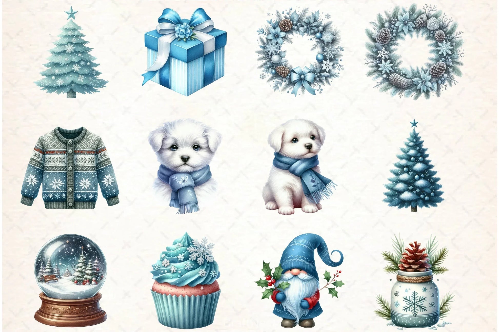 Blue Christmas Clipart Bundle 10 - CraftNest - Digital Crafting and Art