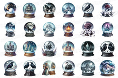 Gothic Christmas Ornaments Clipart Bundle - Transparent Background Graphics - CraftNest - Digital Crafting and Art