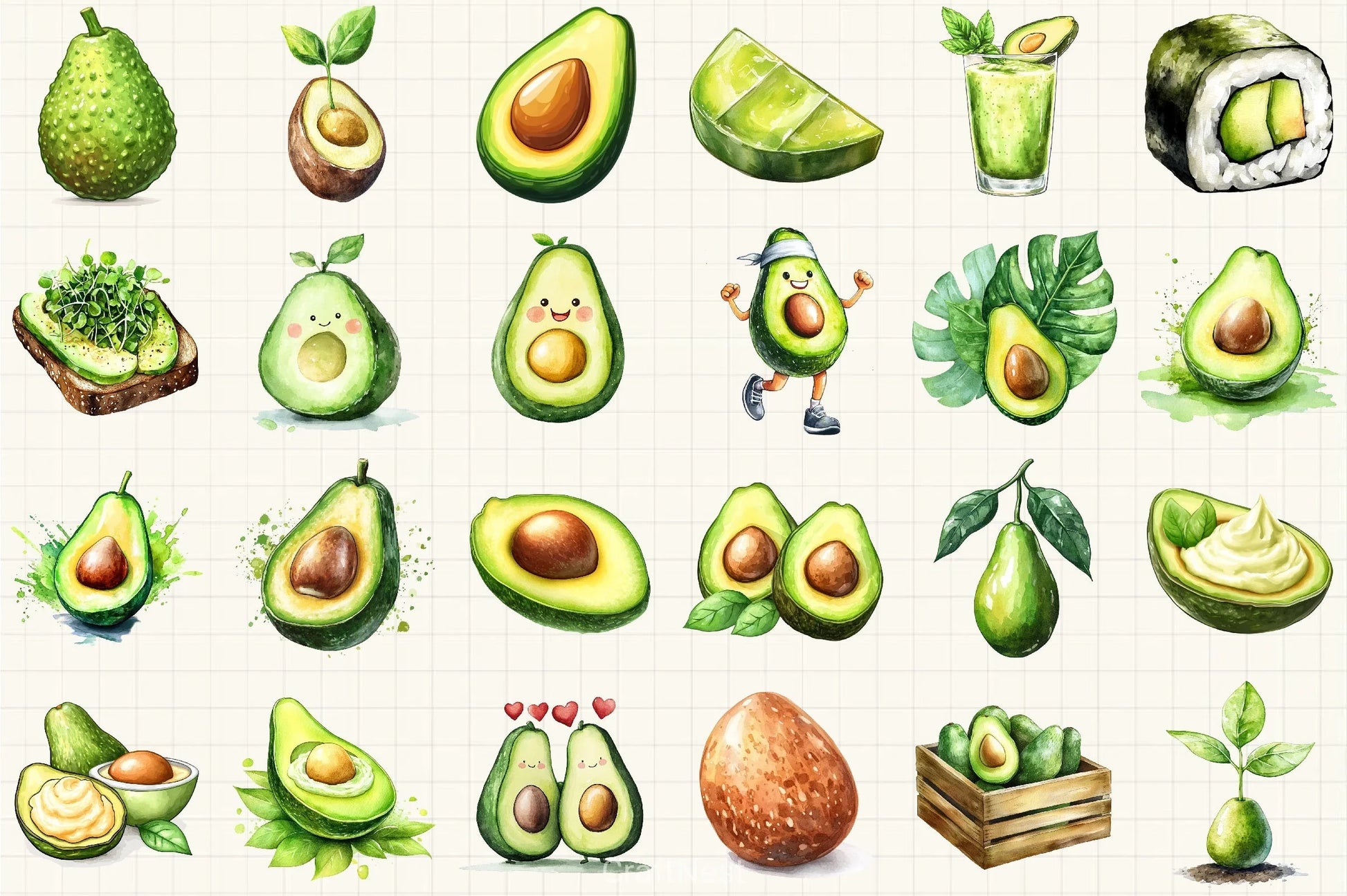 Avocado Clipart Bundle 2 - CraftNest - Digital Crafting and Art