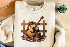 Guitar Cowboy Hat Fence Clipart Bundle - CraftNest - Digital Crafting and Art