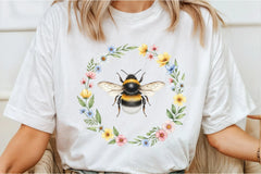 Whimsical Honey Bee Floral Clipart Bundle - CraftNest - Digital Crafting and Art