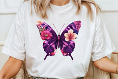 Purple Flower Butterfly Clipart Bundle - CraftNest - Digital Crafting and Art