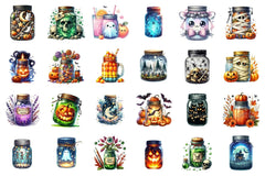 Halloween Mason Jar Clipart Bundle 1 - CraftNest - Digital Crafting and Art