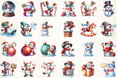 Funny Christmas Snowman Clipart Bundle 10 - CraftNest - Digital Crafting and Art