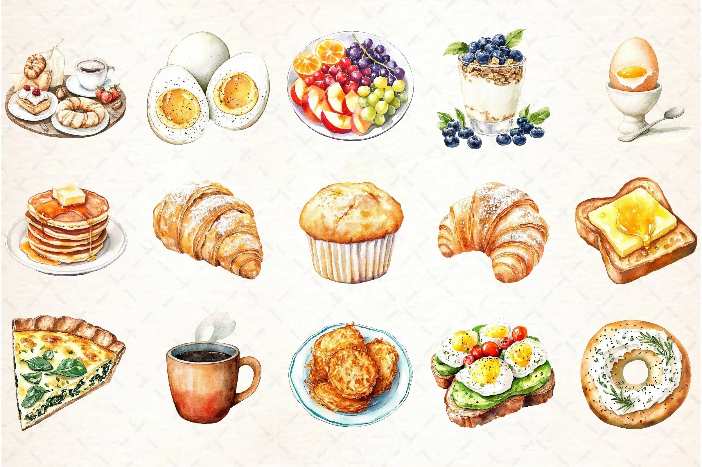 Easy Breakfast Clipart Bundle - CraftNest - Digital Crafting and Art