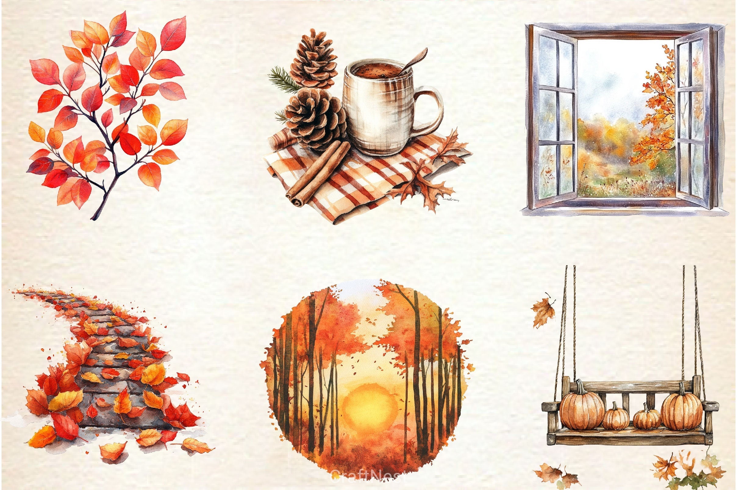 Morning And Fall Clipart Bundle 2