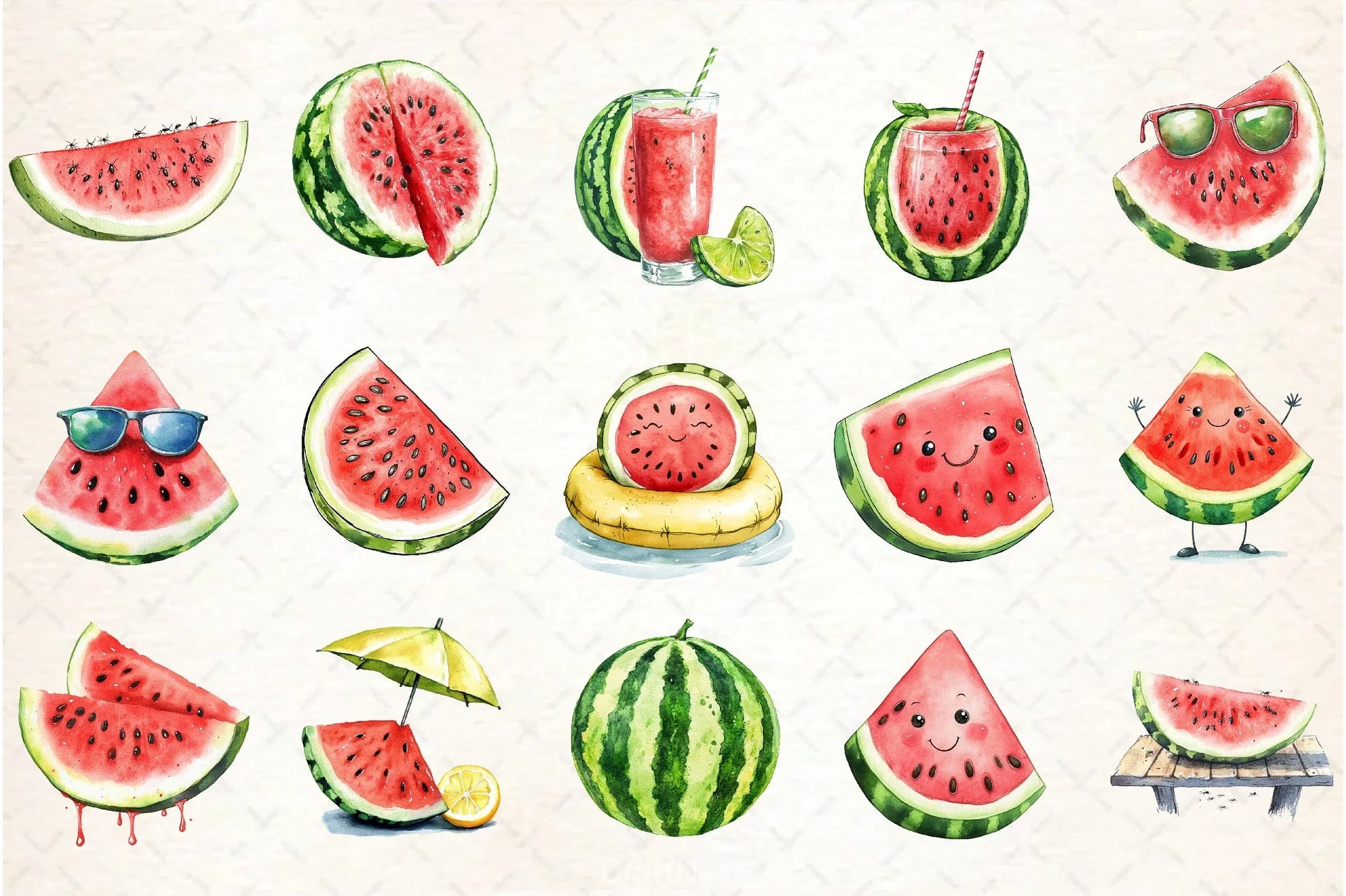 Summer Watermelon Clipart Bundle 9 - CraftNest - Digital Crafting and Art