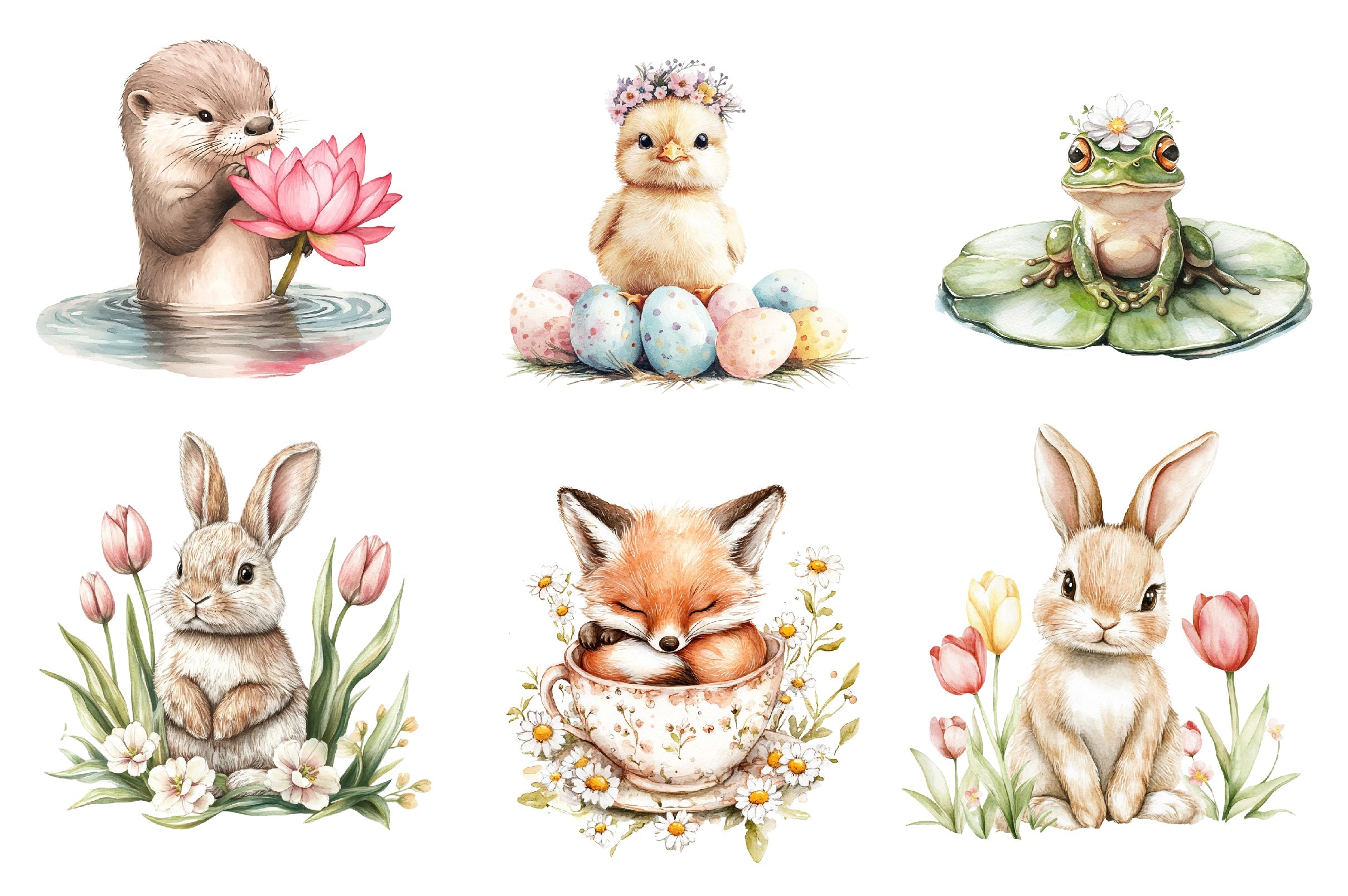 Cute Spring Animals Clipart Bundle