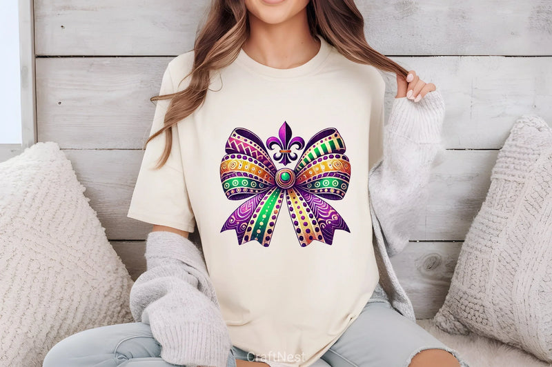 Mardi Gras Coquette Bow Clipart Bundle 4 - CraftNest - Digital Crafting and Art