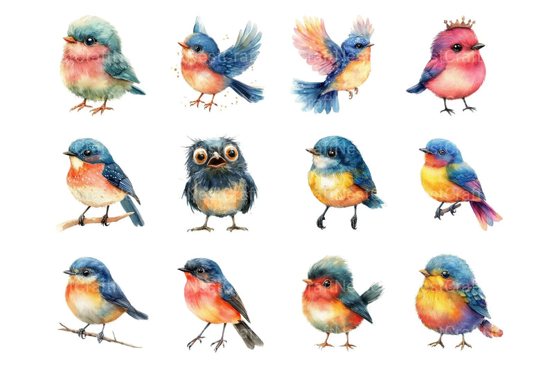 Whimsical Bird Clipart Bundle - CraftNest - Digital Crafting and Art