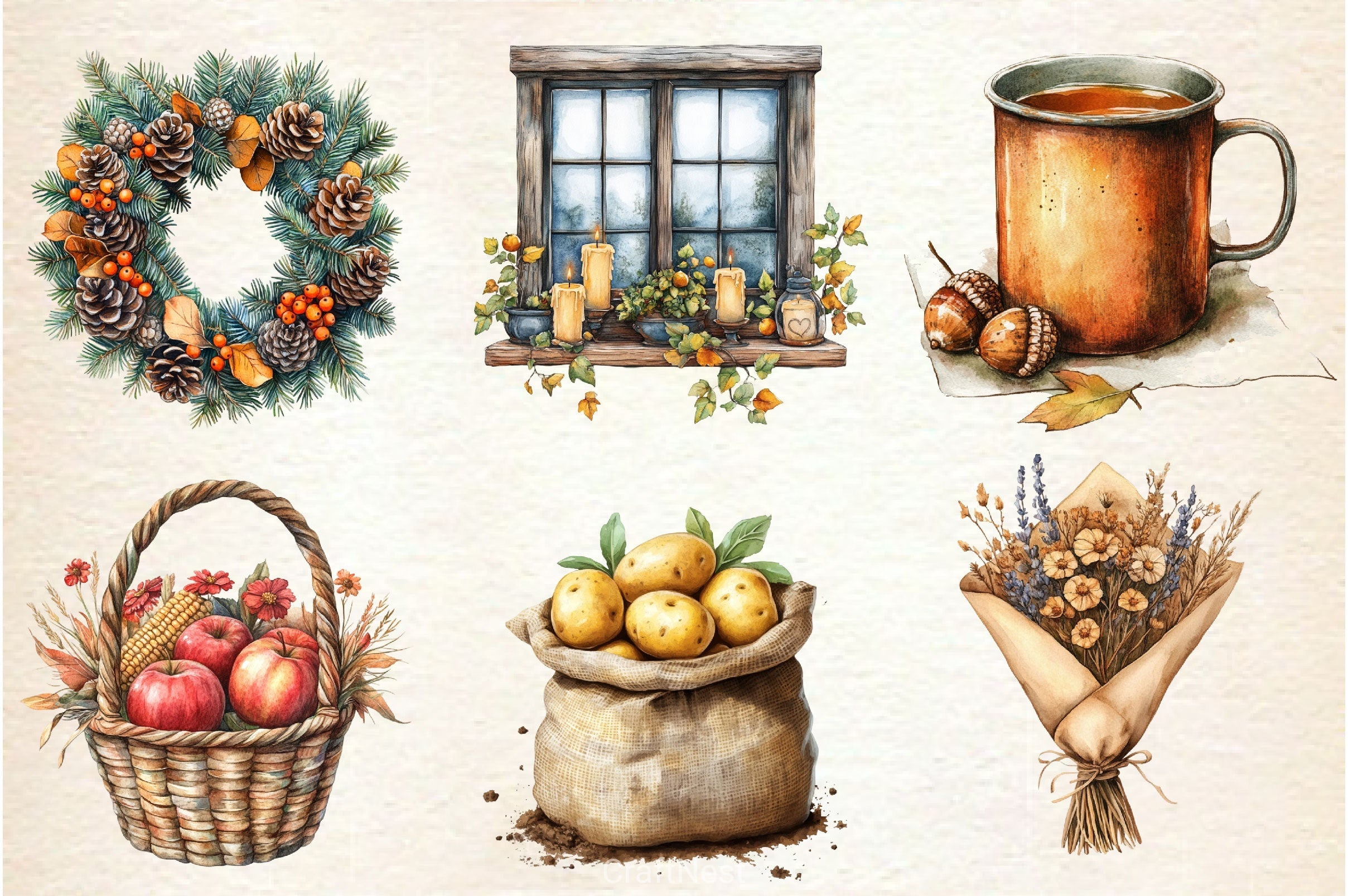 Rustic Autumn Clipart Bundle