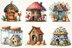 Mouse House Clipart Bundle 1 - CraftNest - Digital Crafting and Art