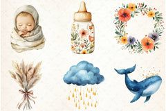 Boho Baby Clipart Bundle - CraftNest - Digital Crafting and Art