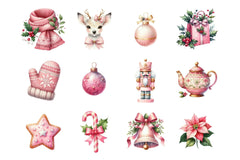 Pink Christmas Clipart Bundle 112 - CraftNest - Digital Crafting and Art